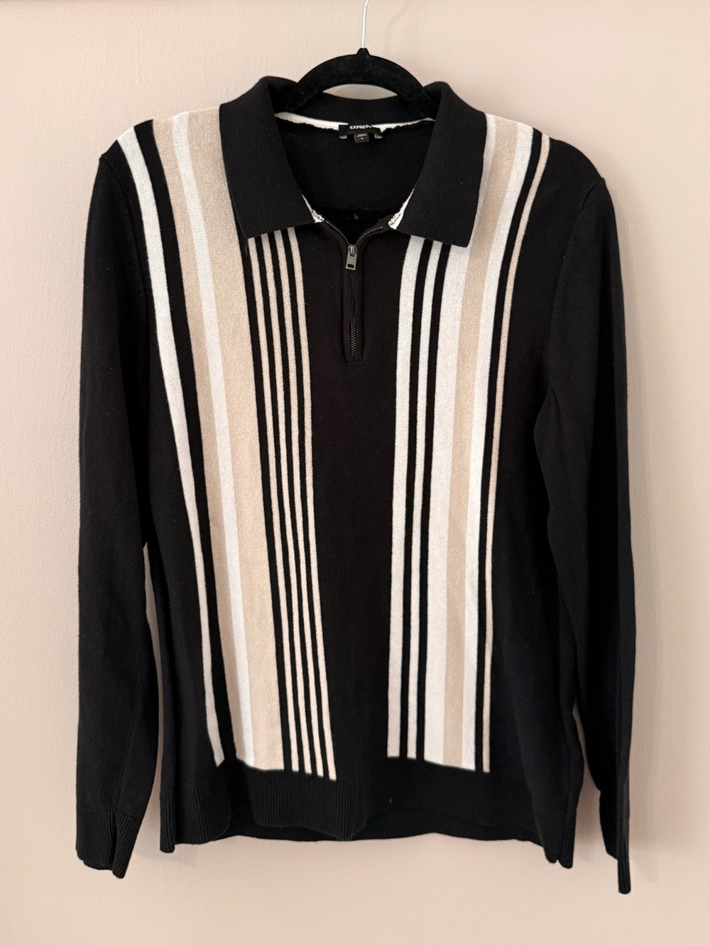 Express Men's Black Quarter-Zip Sweater